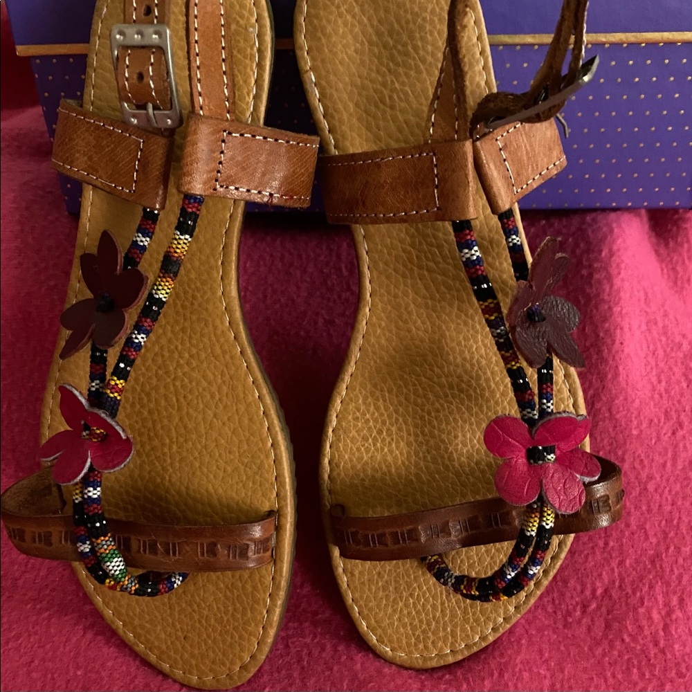 Pink & Brown artesanal Sandals
